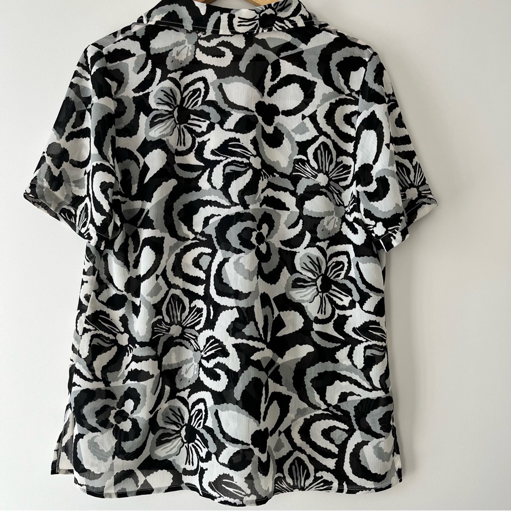 Vintage Millers Sheer Button Up Blouse Size 14 - Picture 3 of 6